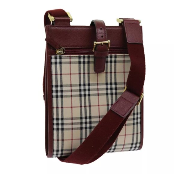 BURBERRY Nova Check Shoulder Bag Canvas Beige Auth - Picture 1 of 7